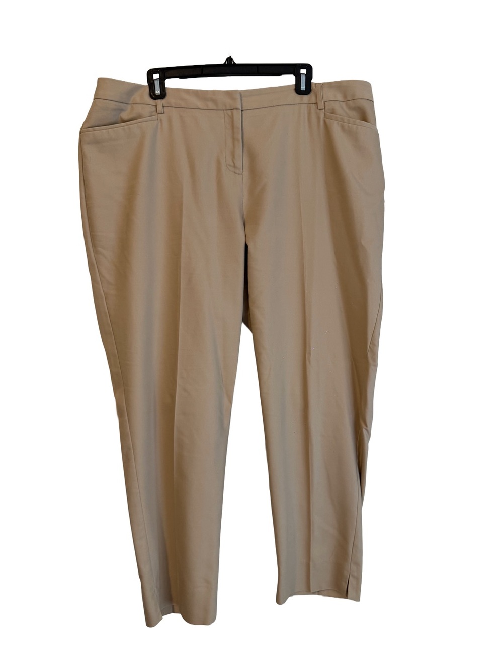 Lane Bryant Tan Straight-Leg Pull-On Trousers